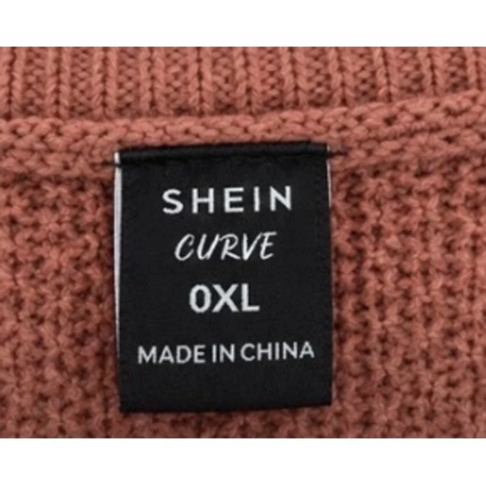 Shein Curve Terracotta Rust Open Front Longline Cardigan Sweater 0XL